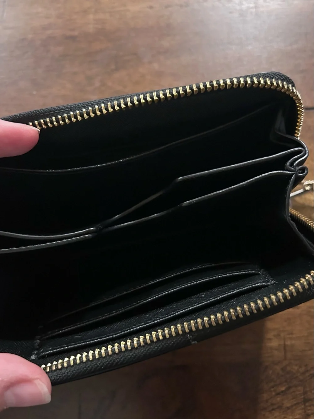 Michael Kors Black Patent Leather Logo Signature Wallet